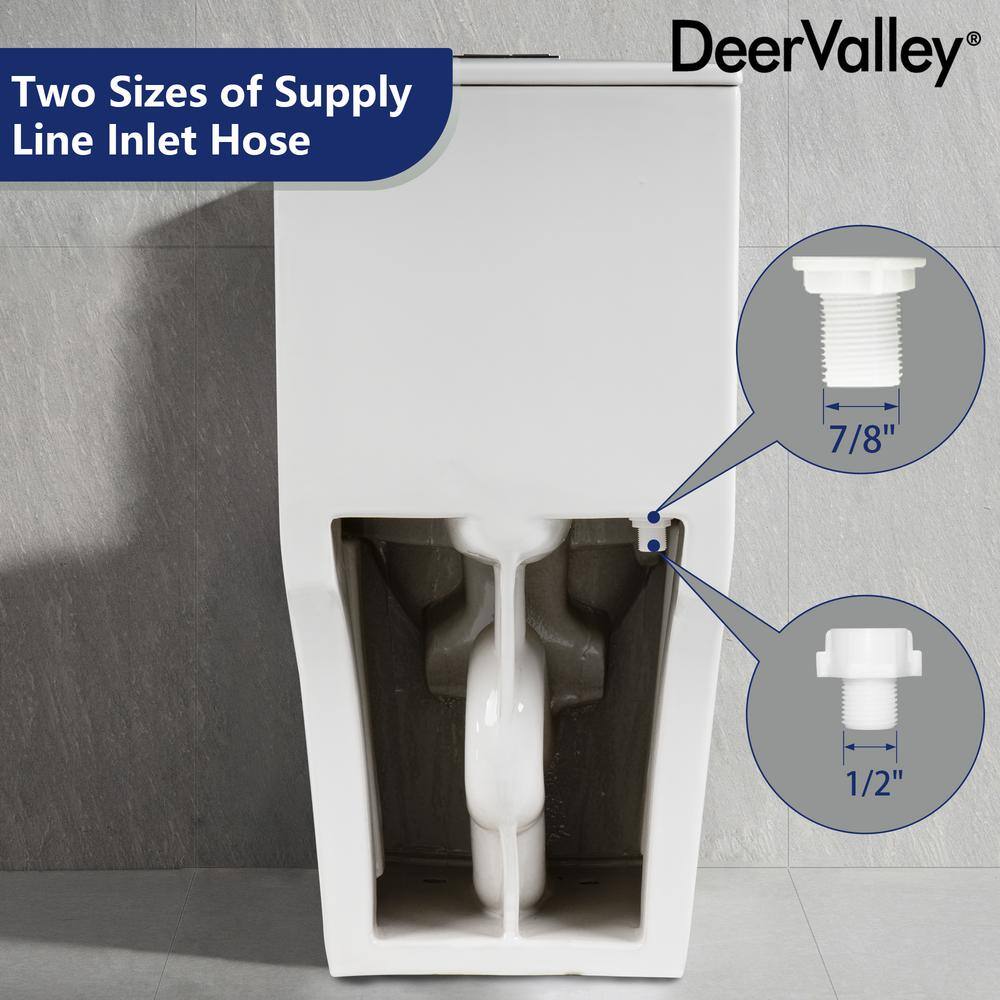 White Ceramic Elongated Dual Flush Toilet with ADA Seat Height