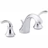 Forte 8 in. Widespread 2-Handle Low-Arc Bathroom Faucet in Polished Chrome with Sculpted Lever Handles