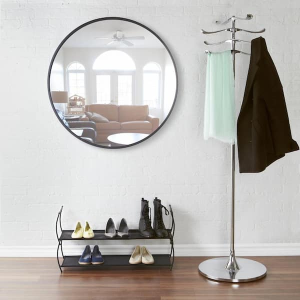 HUB Contemporary Mirror Black (37 in. H x 37 in. W)