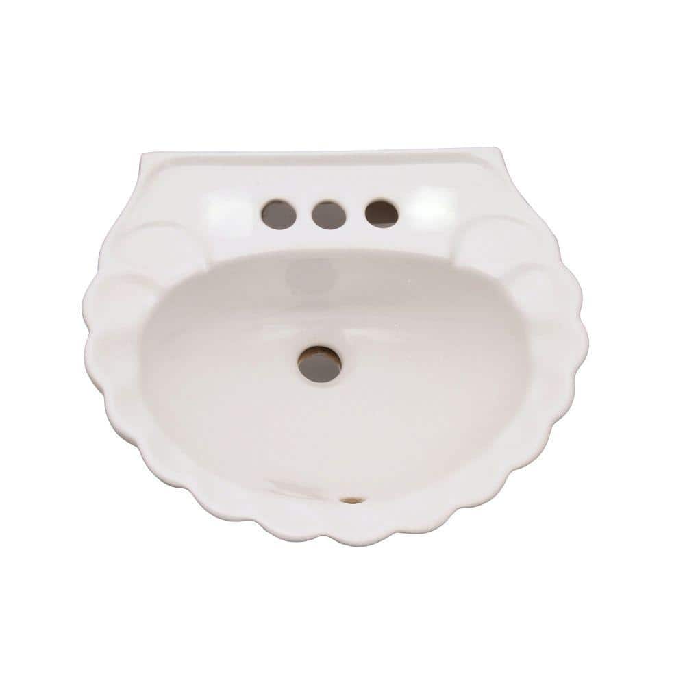 Bali 19" Beige Vitreous China Pedestal Sink with Overflow