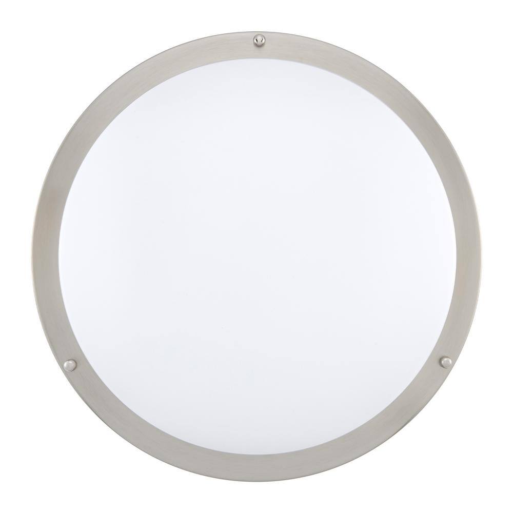 14-Inch Satin Nickel LED Round Flush Mount Ceiling Light with Motion Sensor