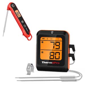 Dual Probe 650 ft. Smart Wireless Meat Thermometer with Waterproof Digital Instant Read Thermometer Companion