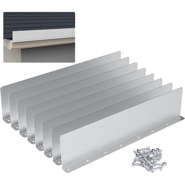 15.7 in. x 3.54 in. Gutter Valley Splash Guard, Straight Rain Diverter Roofing Gutter Guard for House Roof Corner, 8 Pcs