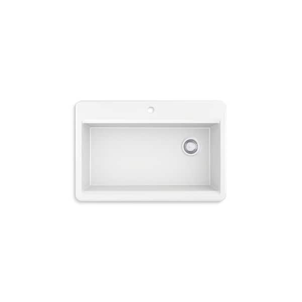 KOHLER Lassen 33 in. Drop-in Single Bowl Granite Composite KOHLER Lassen 33 in. Drop-in Single Bowl Granite Composite