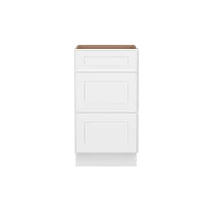 Easy-DIY 18 in. W x 24 in. D x 34.5 in. H Ready to Assemble Drawer Base Kitchen Cabinet in Shaker White with 3-Drawers