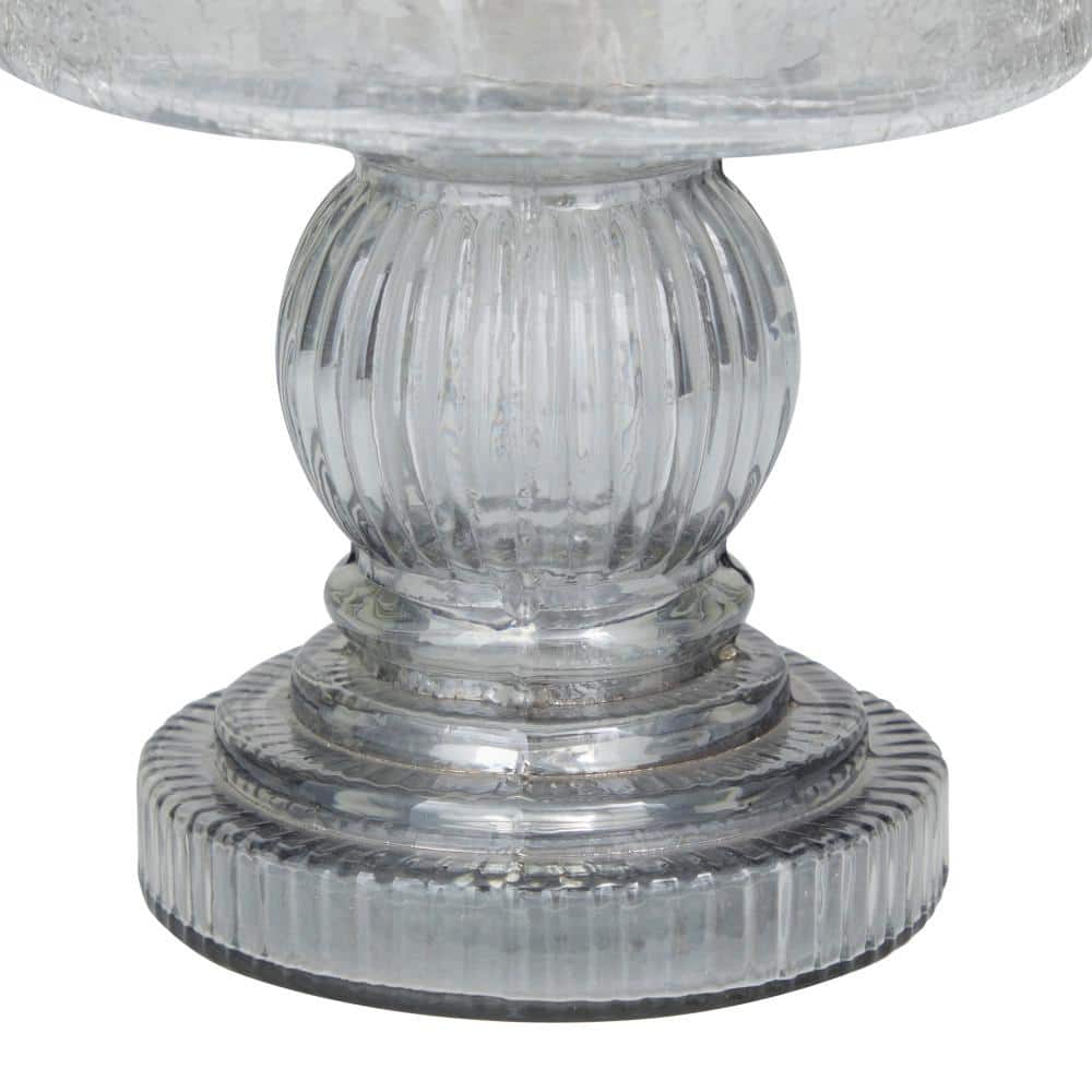 Black Glass Traditional Hurricane Lamp with Smoked Finish