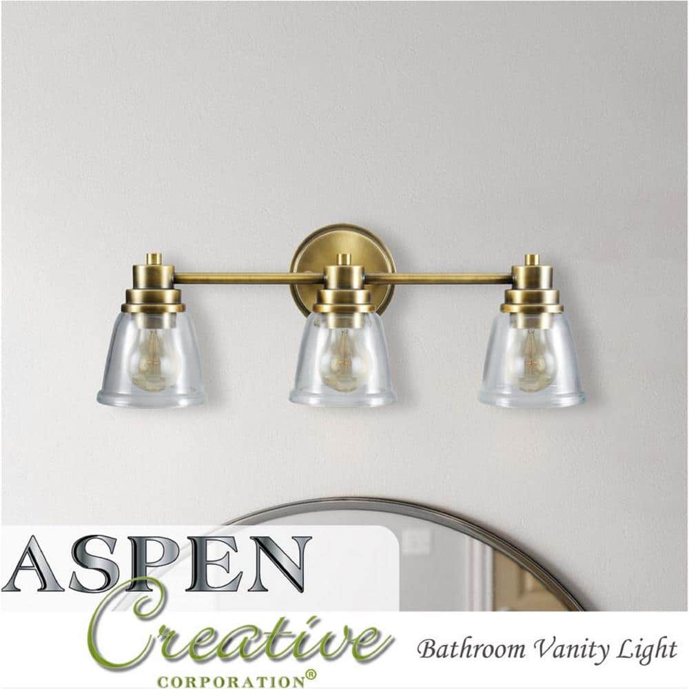 Black Metal Vanity Light with Clear Seedy Glass Shade