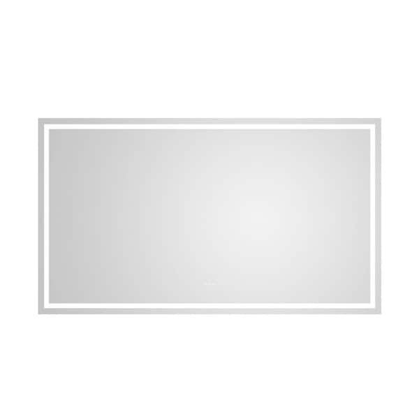 Unbranded 84 in. W x 48 in. H Rectangular Aluminum Framed LED Wall Mount Anti-Fog Modern Decorative Bathroom Vanity Mirror