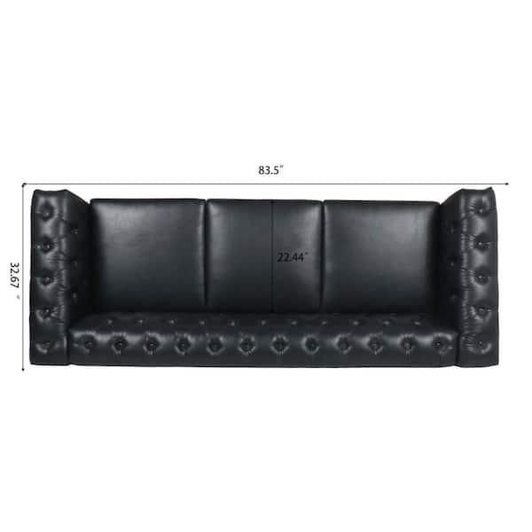Harper & Bright Designs 83.5 in. W Flared Arm Faux Leather