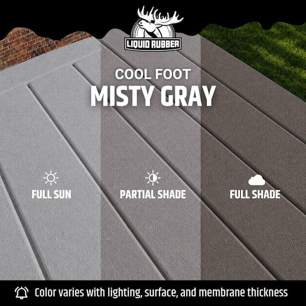 Cool Foot Deck Coating 5 Gal. Heat-Reducing Pool Deck Paint - Reduces Surface Temperature by up to 30% - Misty Gray