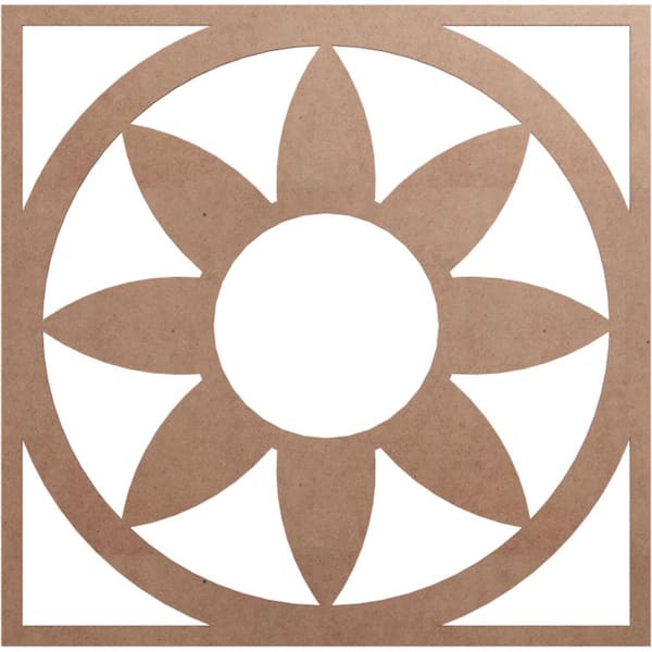 Ekena Millwork 34 in. x 11.75 in. x 0.25 in. Wood Medallion