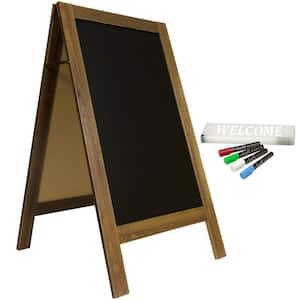 Excello 40 in. x 22 in. A-Frame Chalkboard Sign, Rustic Brown