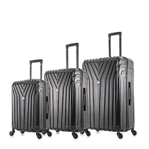 Vasty Lightweight Hardside Spinner Black 3-Piece Luggage set 20 in. x 24 in. x 28 in.