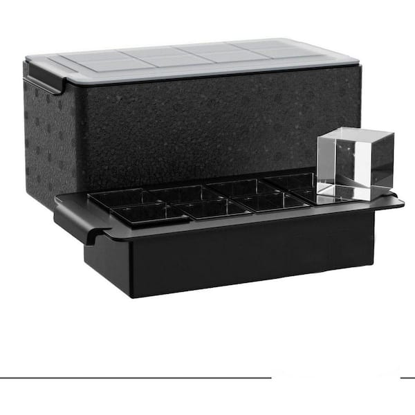 Clear Slow Melting Ice Cube Maker Black Square Silicone Crystal Large Ice Mold Tray For Whiskey Cocktail