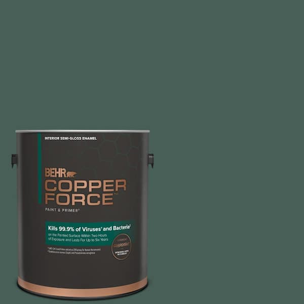 COPPER FORCE 1 gal. #M440-7 Rainforest Semi-Gloss Enamel Virucidal and Antibacterial Interior Paint & Primer