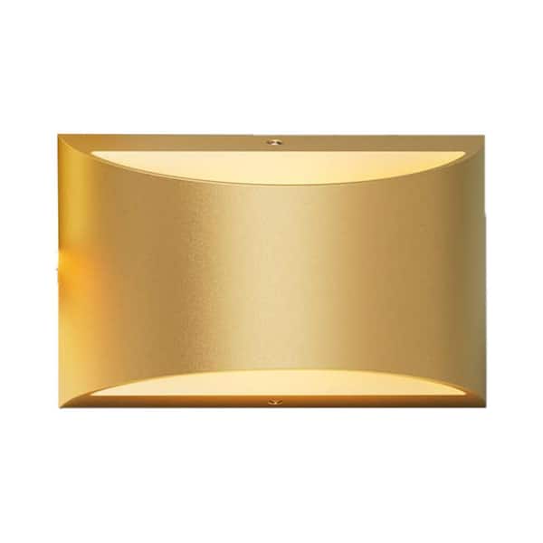 Lukyamzn Modern Design Aluminum 1 Light Gold LED Wall Sconce 2-Pack