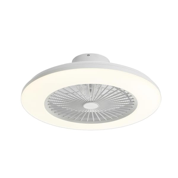22 in. Smart Indoor White Low Profile Standard Dimmable Ceiling Fan with RGB Light with Remote Included and APP Control