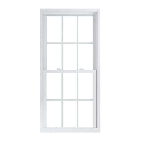 American Craftsman 29.75 in. x 61.25 in. 70 Pro Series White Double Hung Low-E Argon Glass Vinyl Replacement Window with Grids, Screen Incl