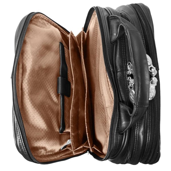 McKLEIN Lincoln Park Full Grain Cashmere Napa Leather 15 in. Black 3-Way  Backpack Laptop Briefcase 41655 - The Home Depot