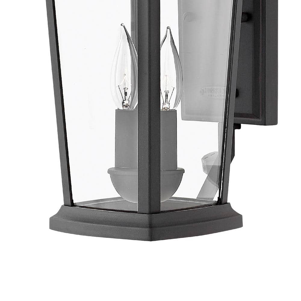 Bromley Museum Black Dual-Light Outdoor Wall Sconce in Bronze