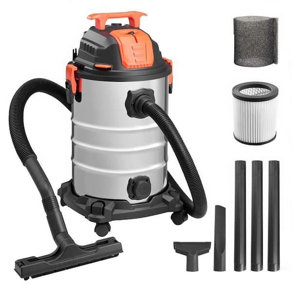 8-Gal. Wet Dry Vacuum Cleaner, 6 Peak HP 900W, Self-Cleaning Dual Filter, Metal Tank, Hose & Cord for Garage Home
