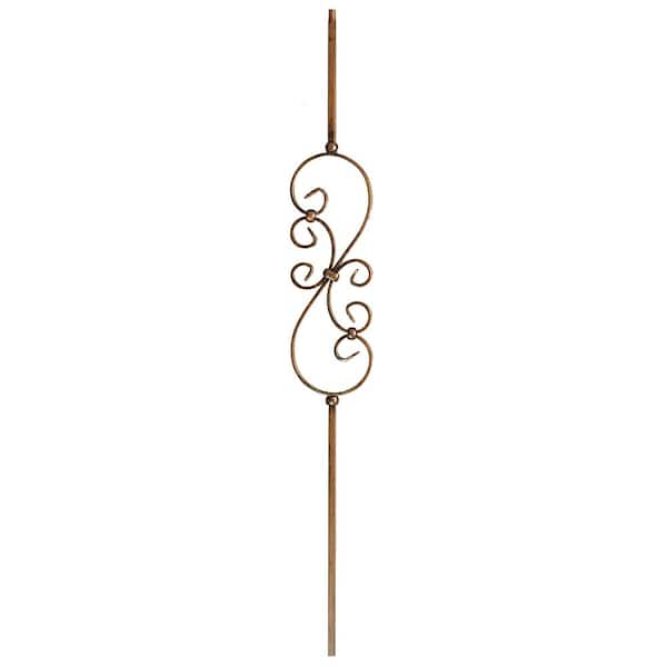 WM Coffman 44 in. x 1/2 in. Oil Rubbed Bronze Small Scroll Hollow Iron Baluster