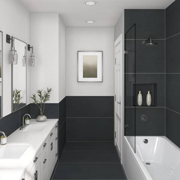 Outlander Onyx 24 in. x 48 in. Matte Porcelain Terrazzo Look Floor and Wall Tile (15.26 sq. ft. /case)