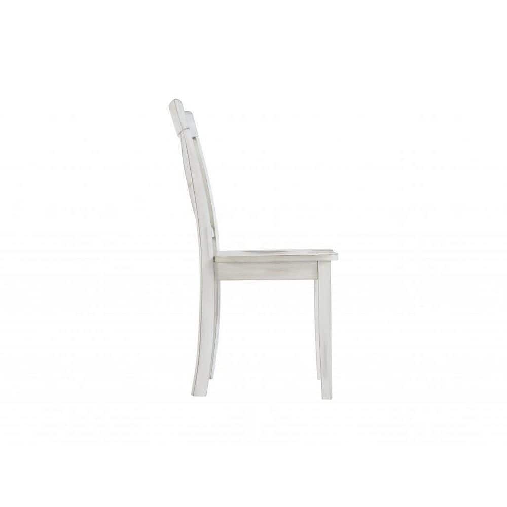 Jamestown Antique White Cross Back Wood Dining Chairs, Set of 2