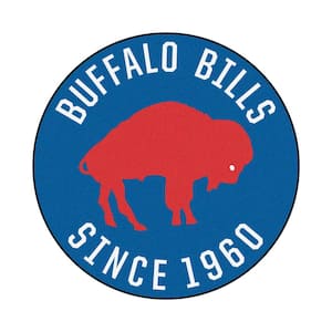 Blue 2 ft. 3 in. Round Buffalo Bills Vintage Area Rug