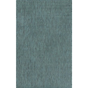 Outdoor Solid Teal 5' 0 x 8' 0 Area Rug