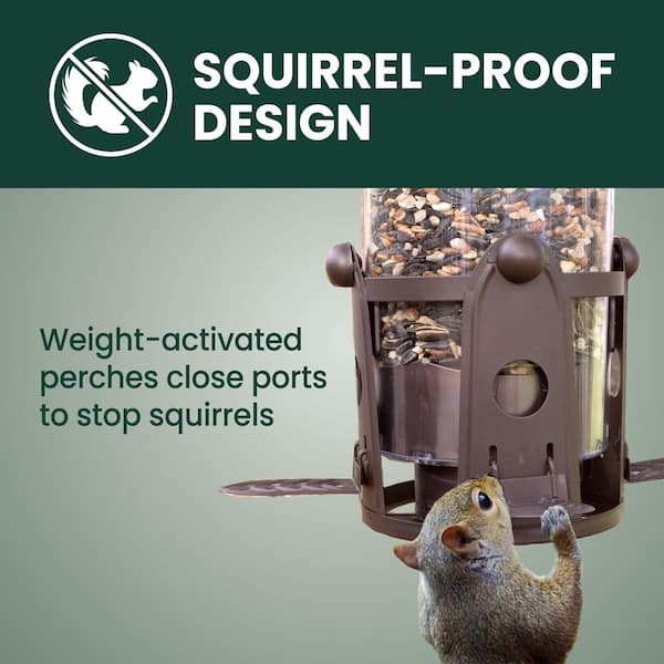 Squirrel-Be-Gone Max Squirrel Resistant Metal Wild Bird Feeder with Flexports - 4 lb. Capacity