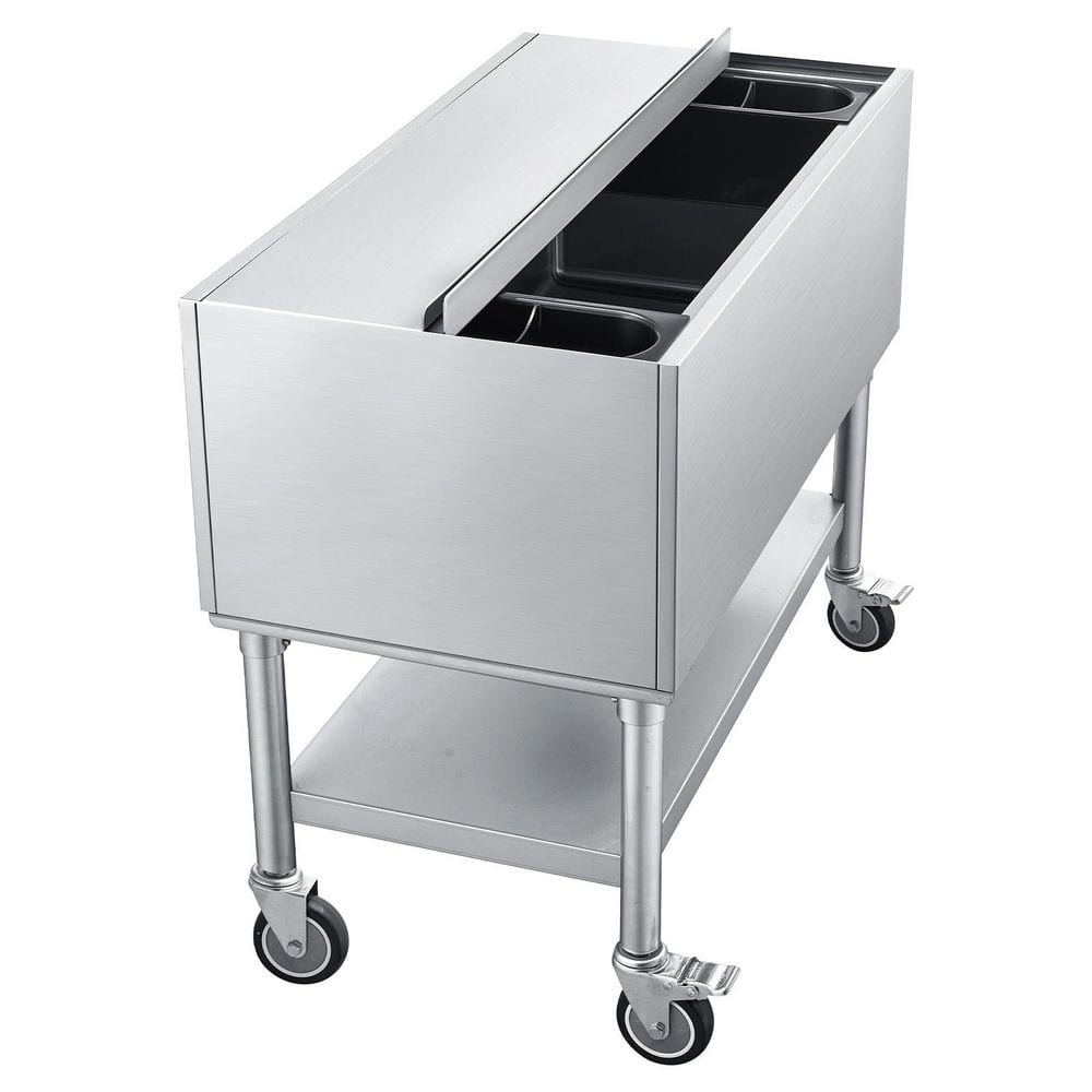 Ice Bin Module SKYSHALO Commercial Ice Bin, 36 x 19 x 35 in. Stainless Steel Ice Chest ...