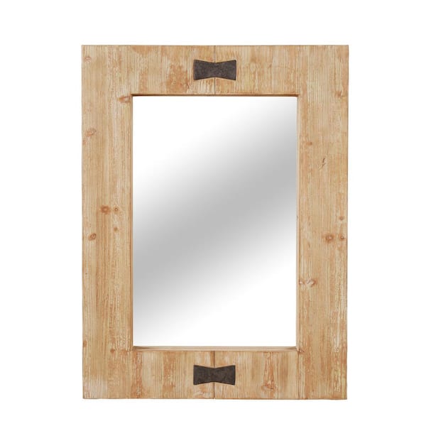 Manor Brook Medium Rectangle Brown Beveled Glass Casual Mirror (40 in. H x 30 in. W)