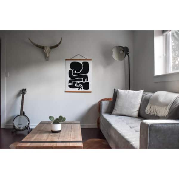 HomeRoots 10 in. Black, White Contemporary Black And White Shapes Wall Art