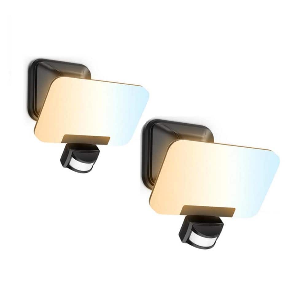 3-in-1 35 Watt Equivalent 3500 Lumen 180 Degree Black Motion Sensing Dusk to Dawn LED Flood Light 2 Pack price history on PriceWatchPro