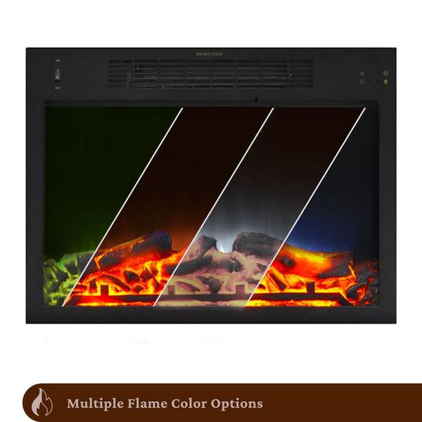 Cambridge Sienna 34 in. Electric Fireplace with Multi-Color LED Insert and  White Mantel CAM3437-1WHTLED - The Home Depot