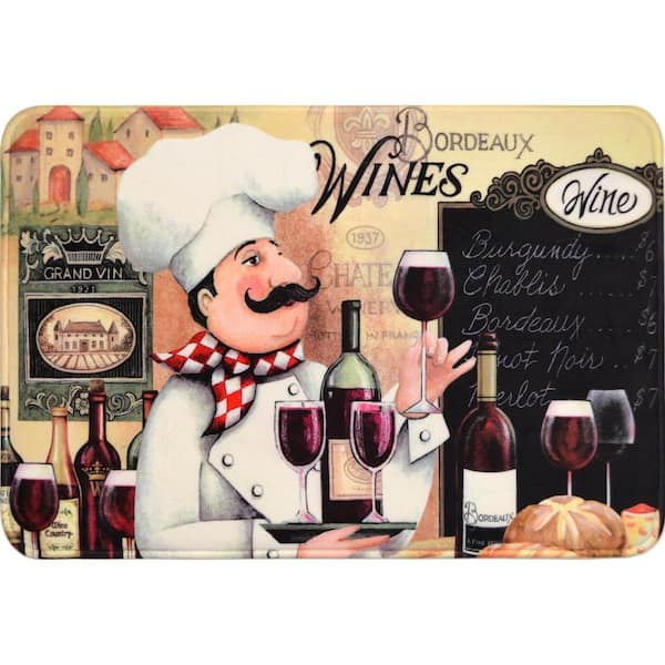 J&V TEXTILES Multicolored 30 in. x 20 in. Indoor Anti-Fatigue Kitchen Mat