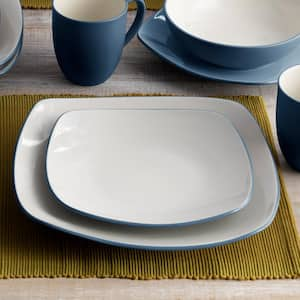 Colorwave Blue 4-Piece (Blue) Stoneware Square Place Setting, Service for 1