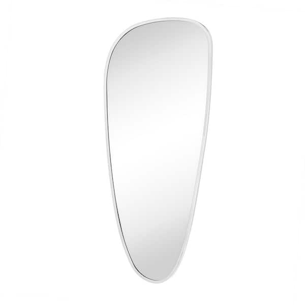 TEHOME 40 in. W x 18 in. H Novelty/Specialty Irregular Shaped Metal Framed Wall Mount Bathroom Vanity Mirror in Chrome