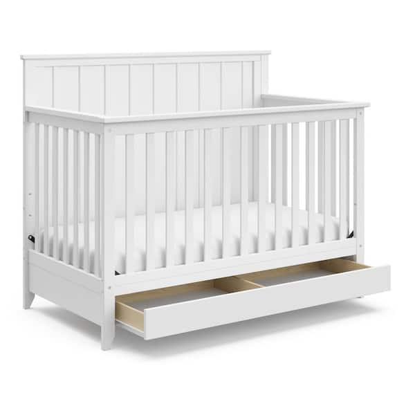 Storkcraft Forrest White 4-in-1 Convertible Crib with Drawer