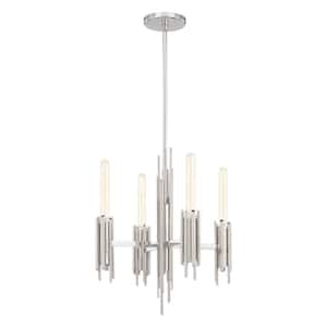 Torres 19 in. 4 Light 60-Watt Polished Nickel Chandelier