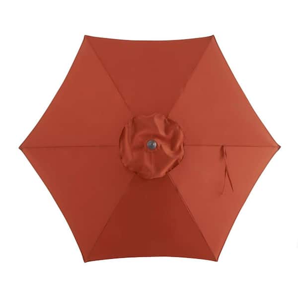 7.5 ft steel market patio umbrella in trellis chili StyleWell 7.5 ft. Steel Market Outdoor Patio Umbrella in Chili Red  UTS00203E-Chili