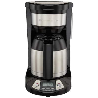 8-Cup Black Programmable Coffee Maker with Thermal Carafe