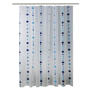 PEVA 70 in. x 72 in. Blue Chandelier Design Shower Curtain