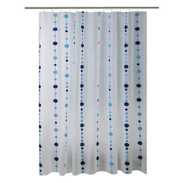 Bath Bliss PEVA 70 in. x 72 in. Blue Chandelier Design Shower Curtain