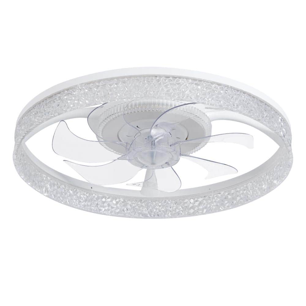 19 in. Dimmable LED Indoor RGB White Low Profile Flush Mount Ceiling Fan with Light and Remote Control price history on PriceWatchPro