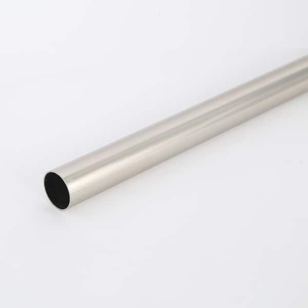 8 ft. long, 1.3" wide, Brush Nickel Steel Heavy Duty Closet Rod