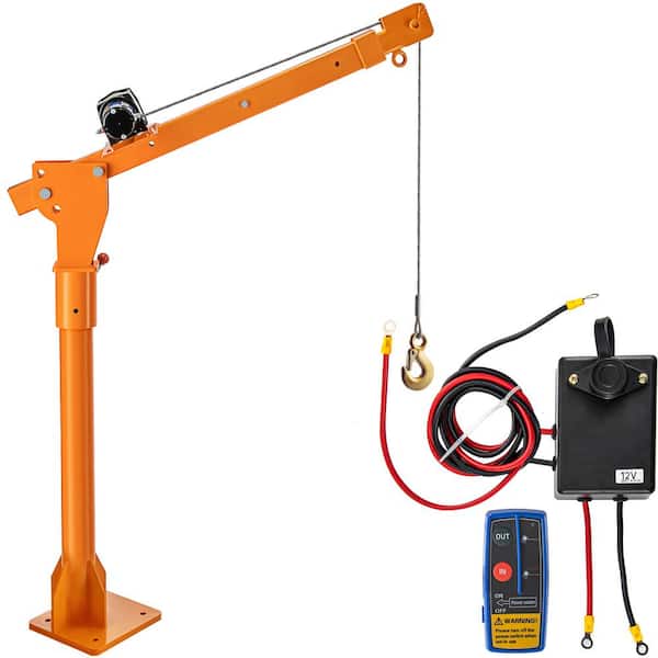 VEVOR Truck Crane 2200 lbs. Davit Crane 360° Swivel Electric Crane with Wireless Remote Control for Lifting Goods in Factory