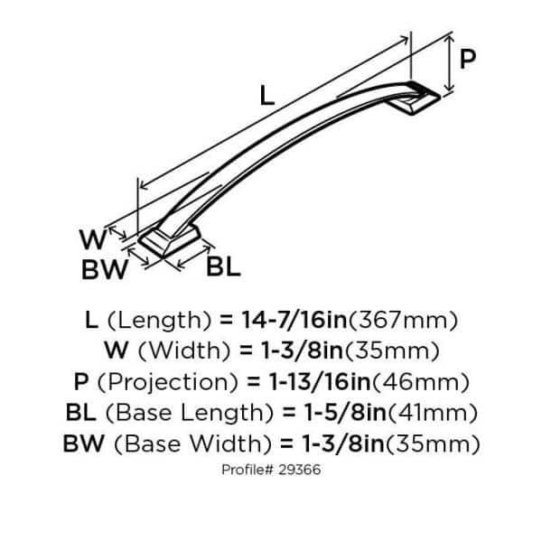 Satin Nickel Brushed Appliance Pull with Mounting Hardware