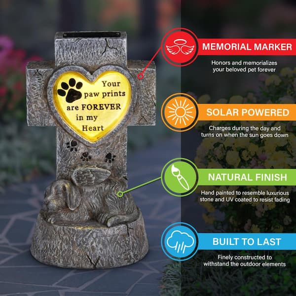Exhart Solar Dog Memorial Cross Marker, 6 x 5 x 9.5 in Exhart Solar Dog Memorial Cross Marker, 6 x 5 x 9.5 in